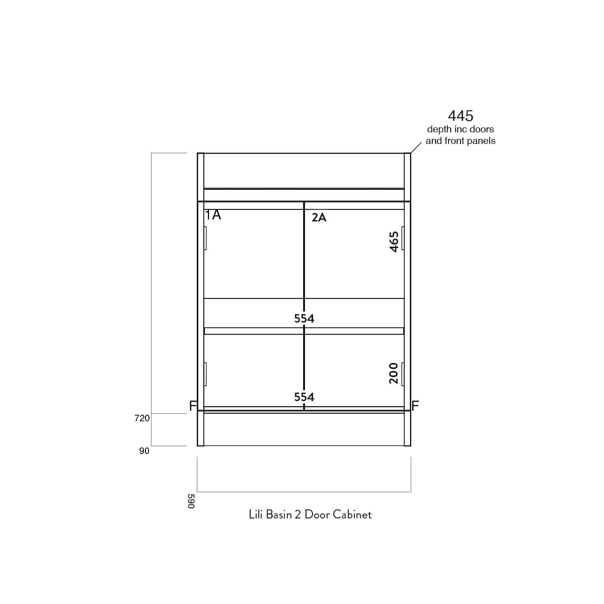 LiLi 2 Door 600 Vanity Unit with Basin