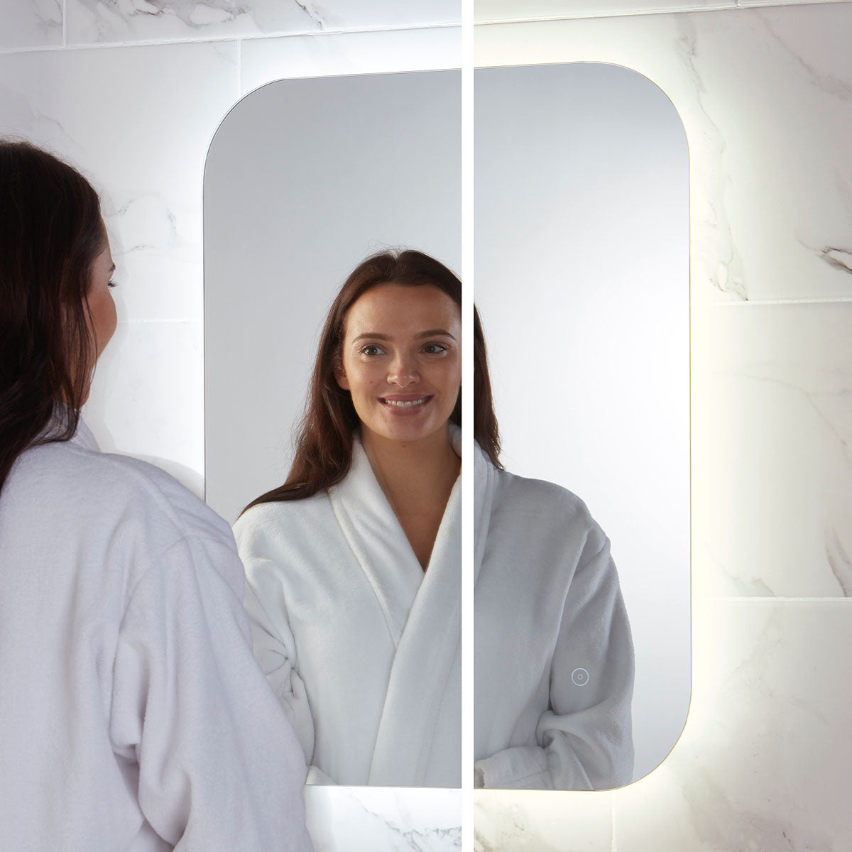 Ova LED Mirror with Demister Pad and Shaver Socket 600 x 1200mm
