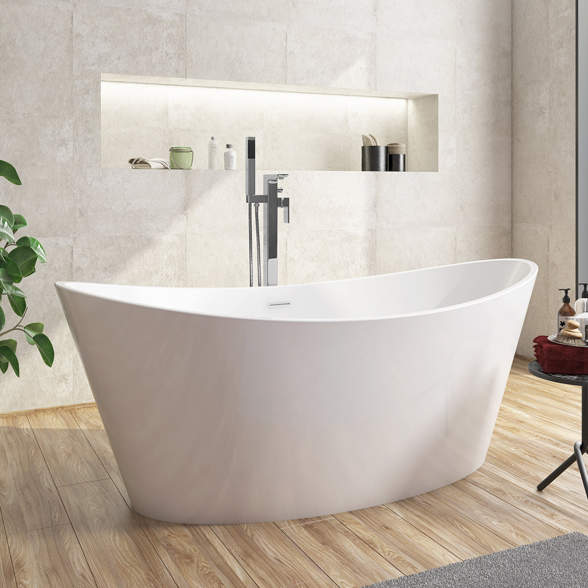 Newro Freestanding Bath Shower Mixer Chrome