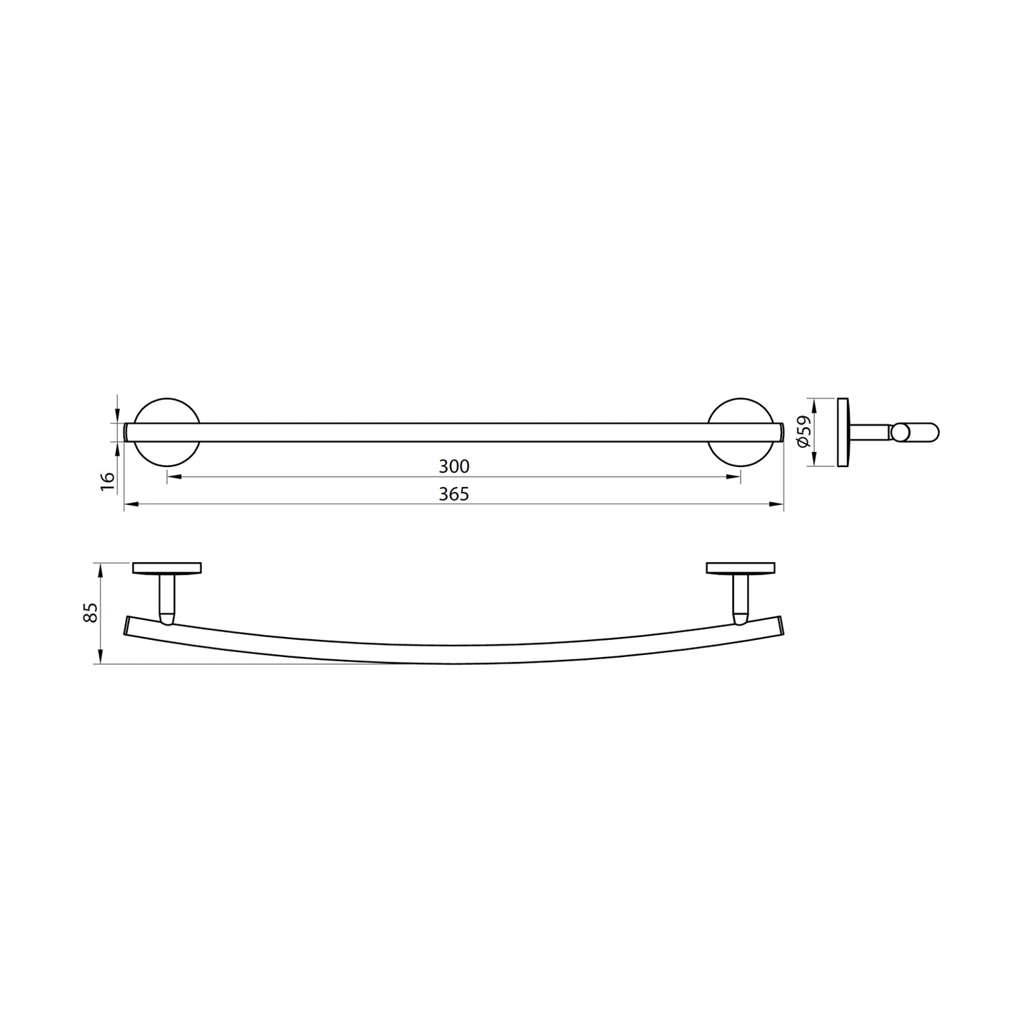 Meta Towel Bar 35cm