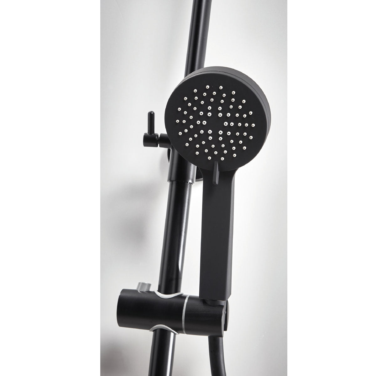 Black Thermostatic Bathroom Round Rigid Riser Shower