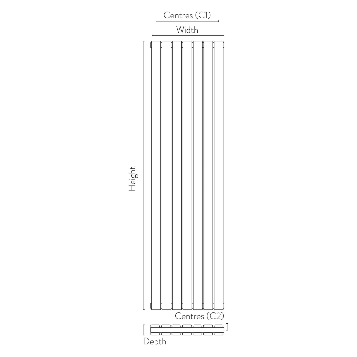 isumm™ Dravo Double Designer Radiator – 1800 X 408