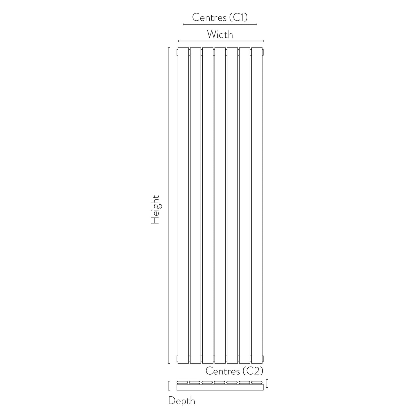 isumm™ Dravo Designer Radiator – 1800 X 476