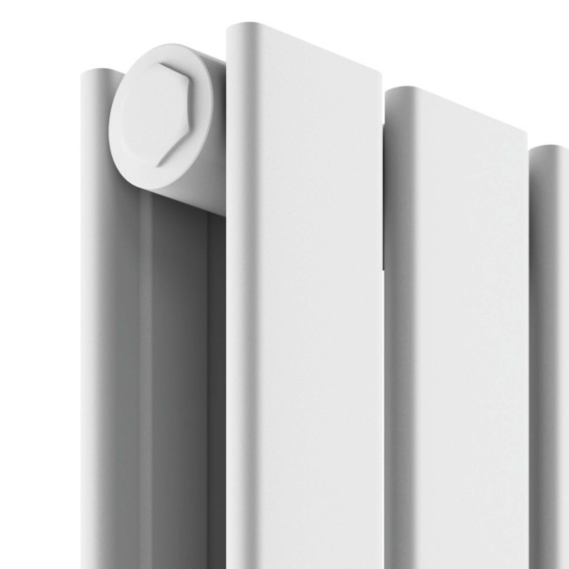 white vertical double radiators