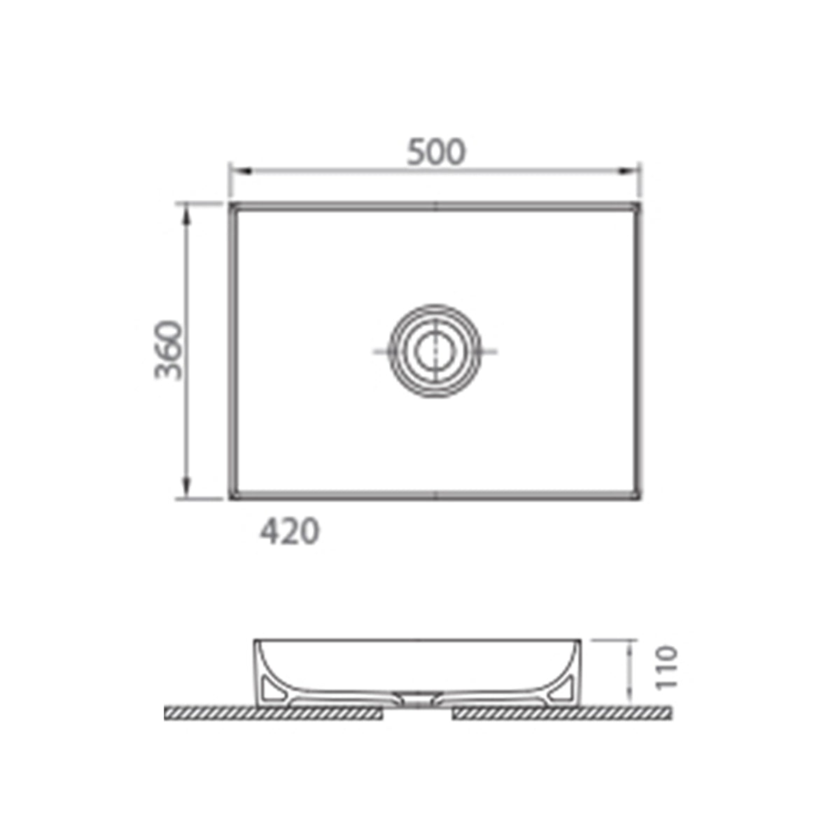 STAME 500mm Counter Top Basin