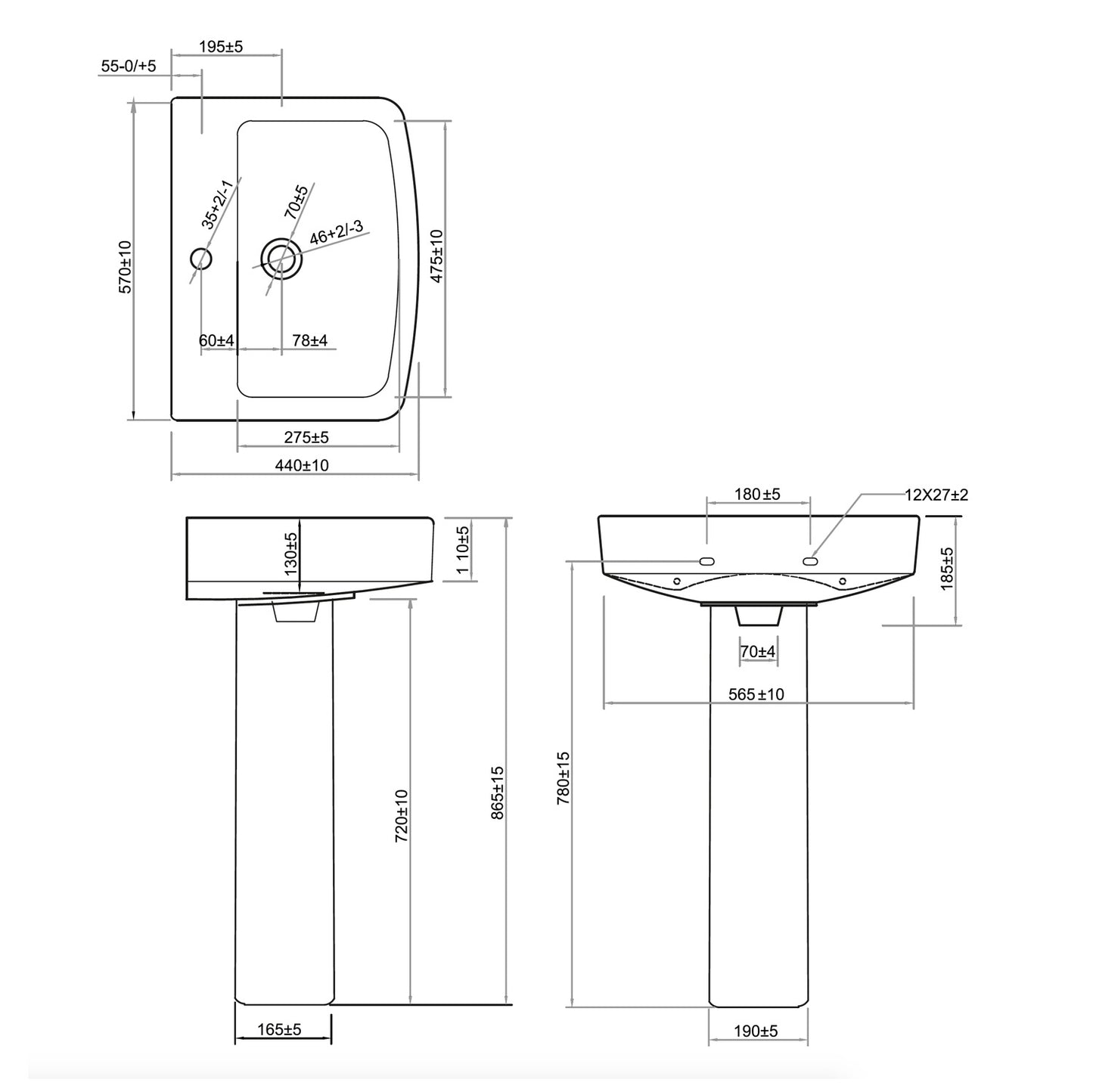 Denza Basin & Pedestal