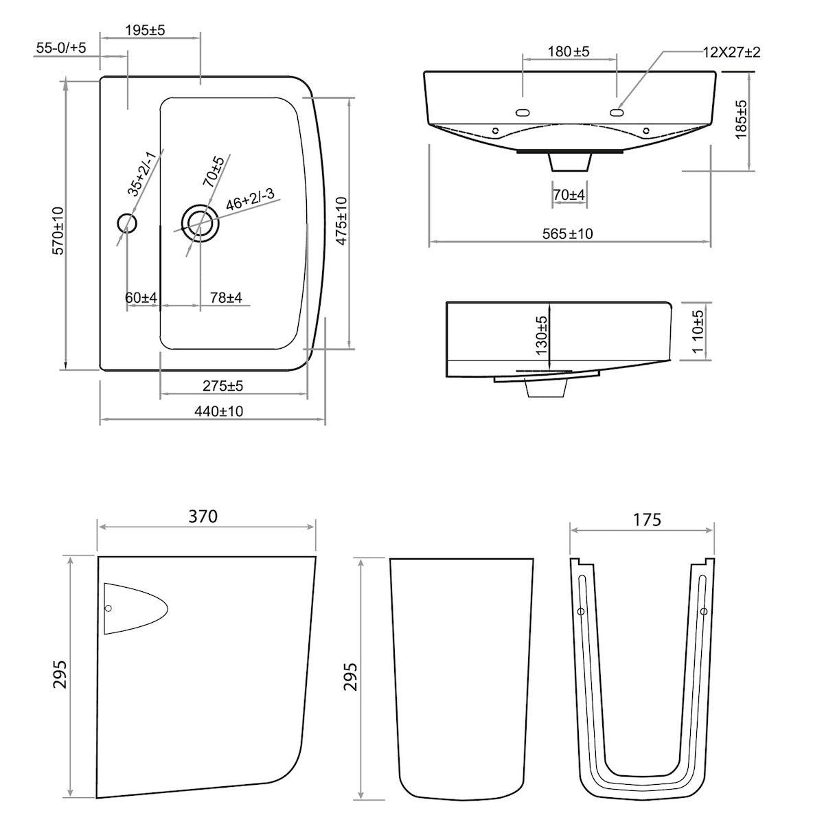 Denza Basin & Pedestal