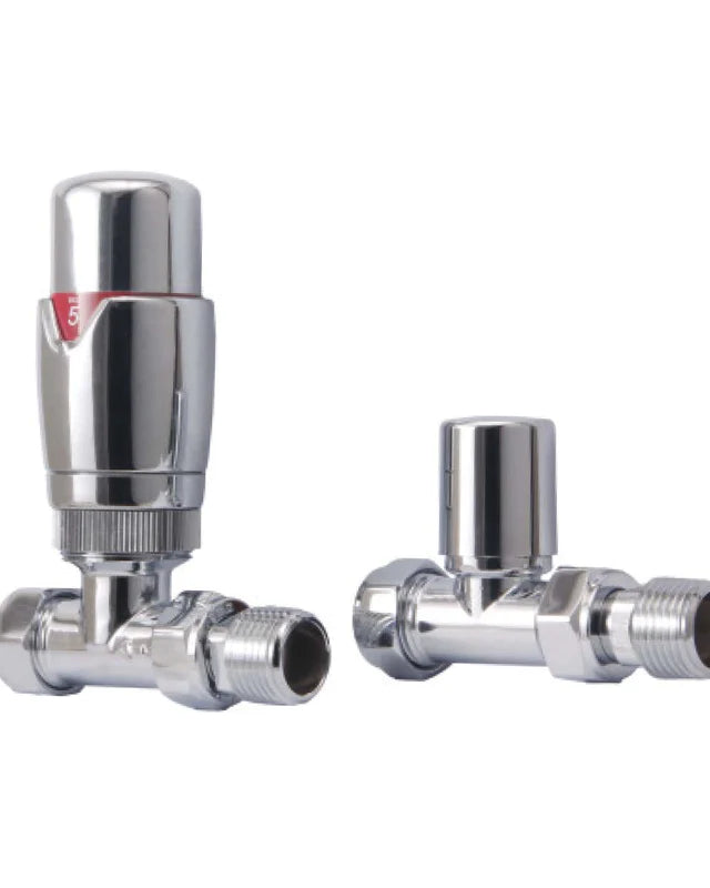 Designer Thermostatic TRV Straight Valves (Pair)