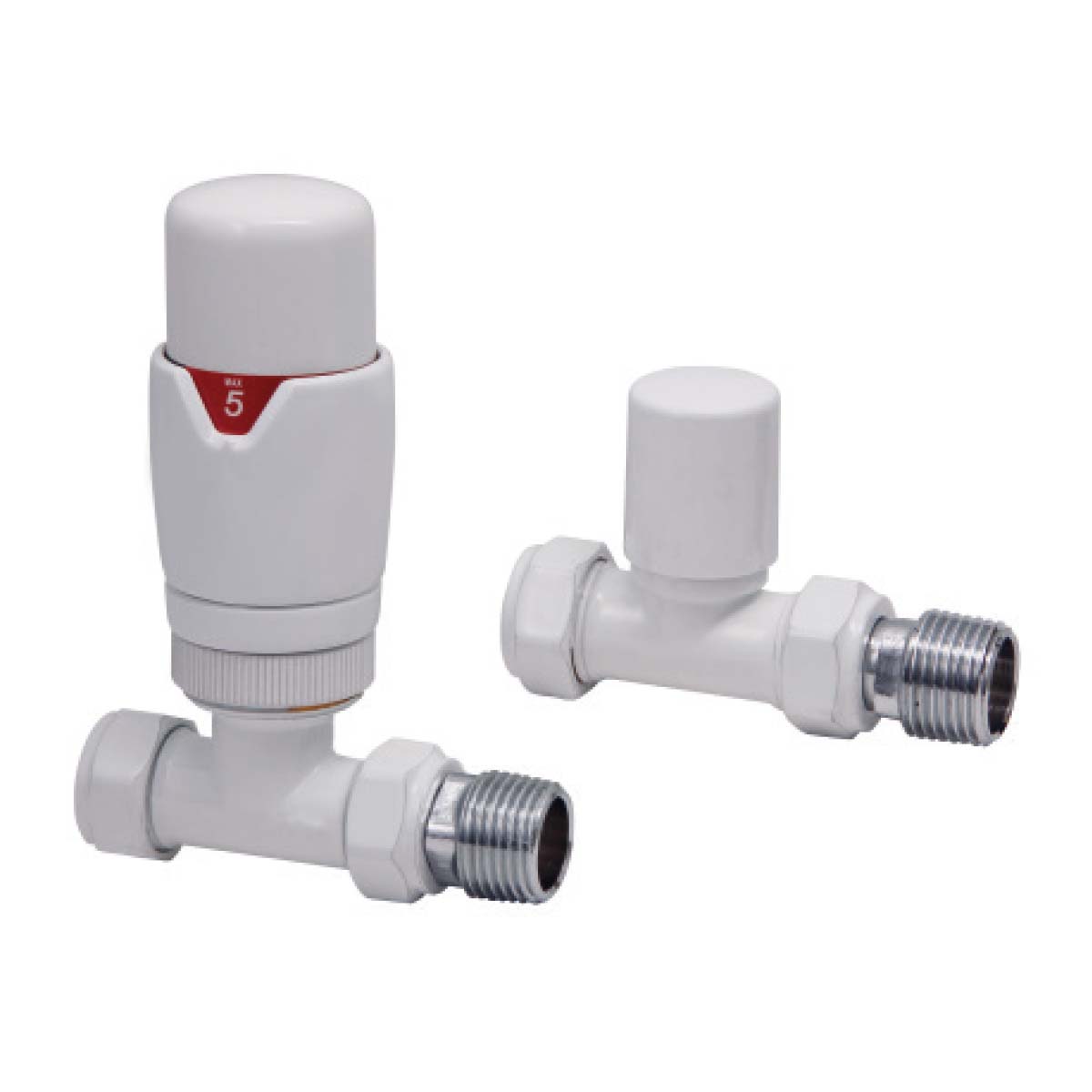 Designer Thermostatic TRV Straight Valves (Pair)