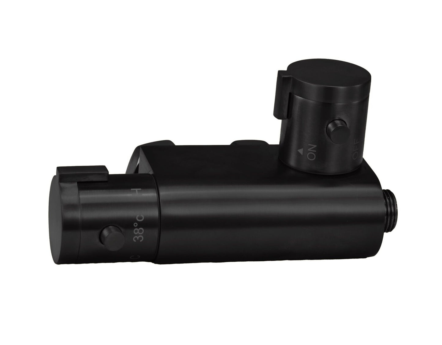 Black Douche Handset, Flexi, Holder and Thermostatic Vertical Valve