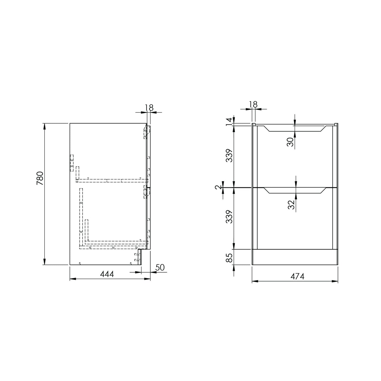 Mella 500 Floor Standing Cabinet And Basin