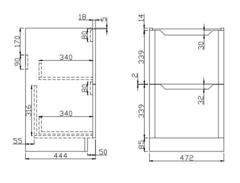 Mella 500 Floor Standing Cabinet And Basin