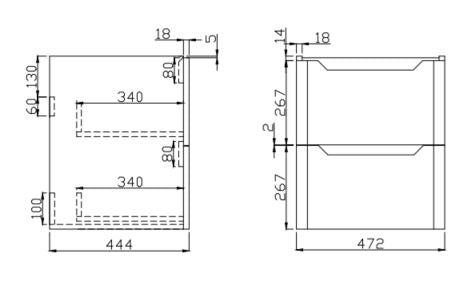 Mella 500 Wall Hund Basin And Cabinet