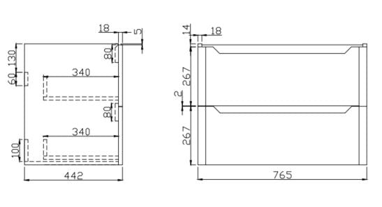 Mella 800 Wall Mounted Cabinet And Basin Unit