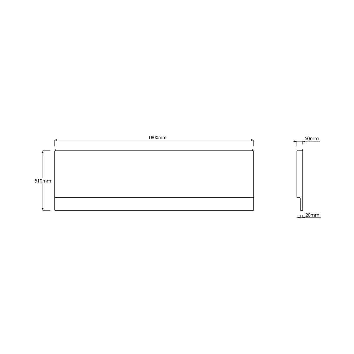 White Gloss Waterproof Bath Panel 1800mm