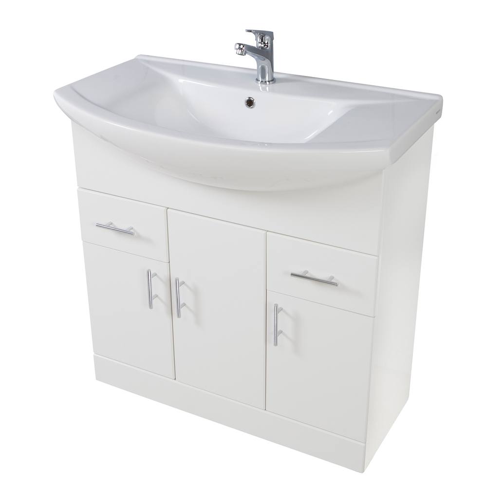 Lemsa Bathroom Floor Cabinet Gloss Anthracite with Basin