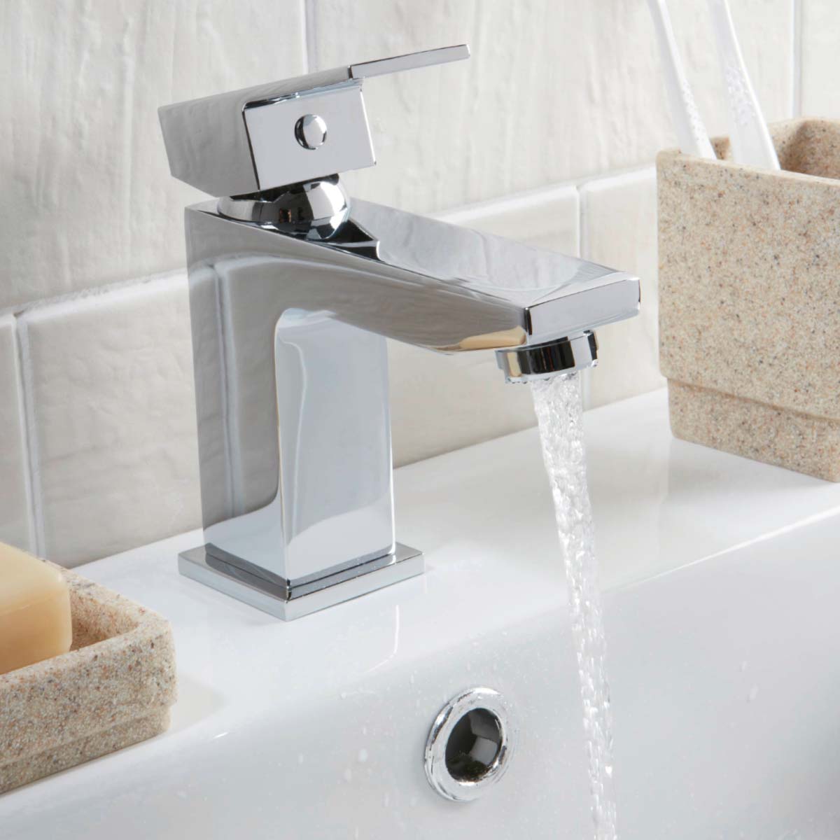 Lansa Mono Basin Mixer with Push Waste