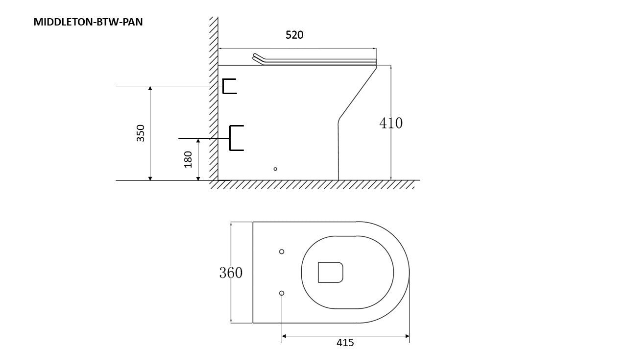 Messiton Rimless Back to Wall Pan & Soft Close Seat