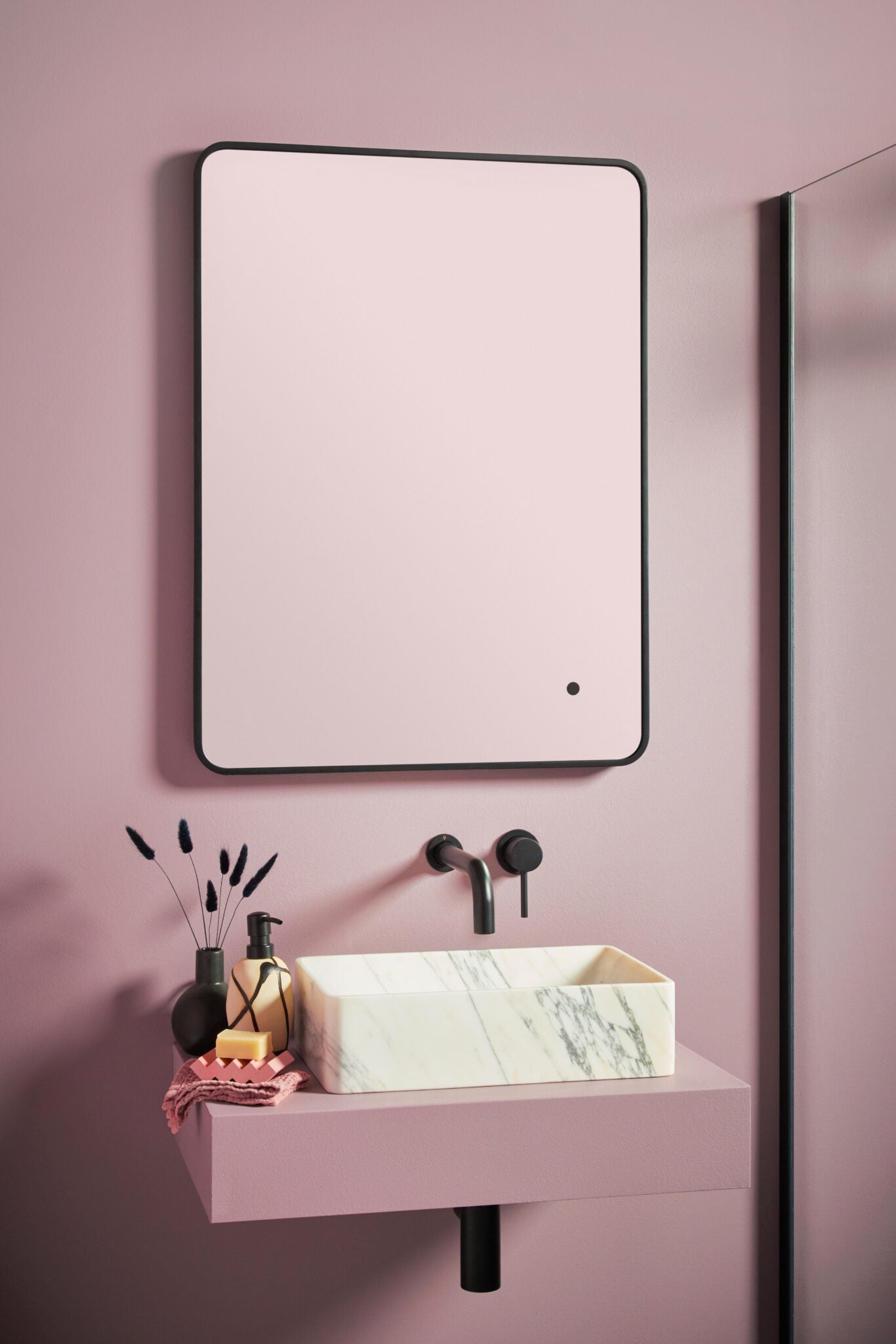 ALBIE SOFT EDGE LED Bathroom Mirror Black