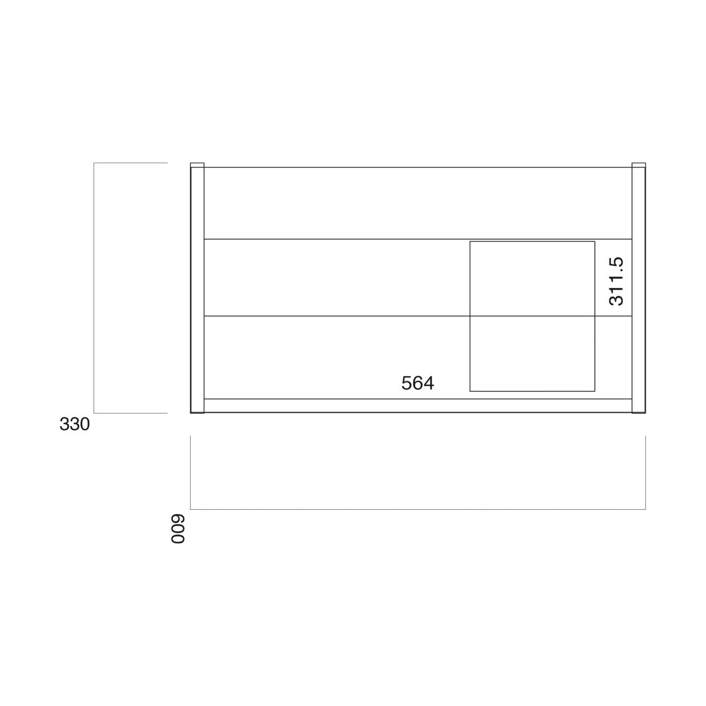 Newro 600 Basin Cabinet