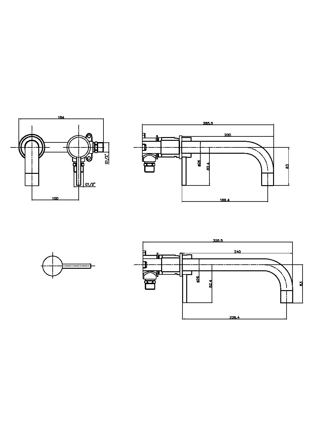 Qore Wall Mounted Basin Tap