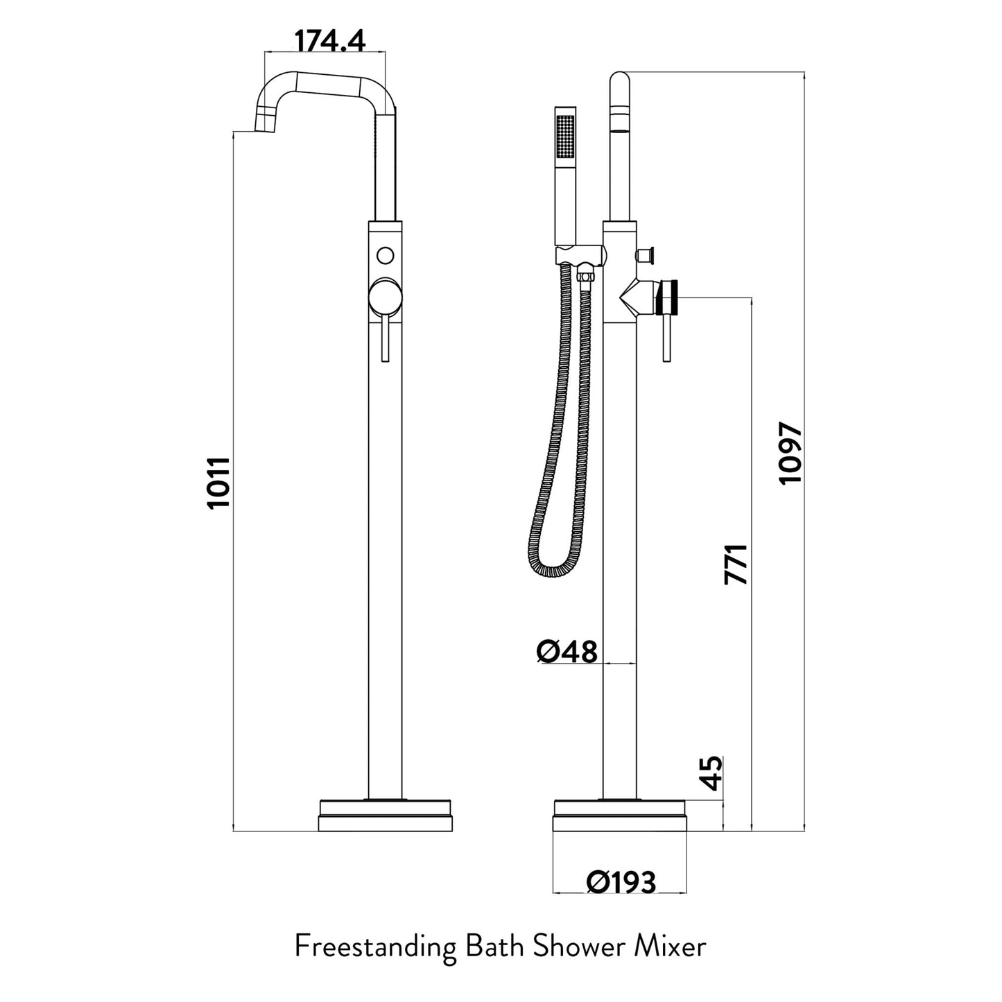 Qore Freestanding Bath Shower Mixer