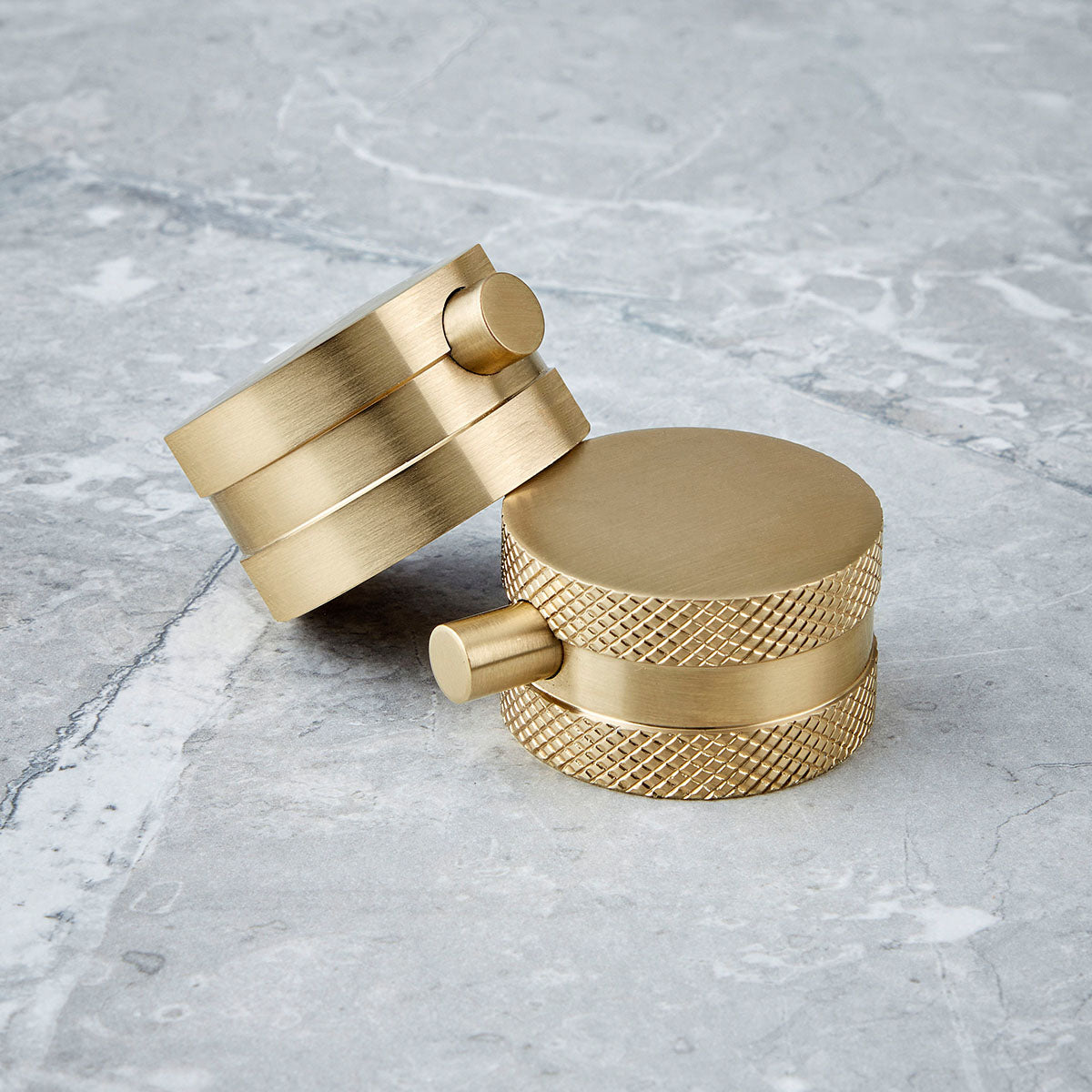 Brushed Brass Thermostatic Round Handle, Head & Handset Riser Kit
