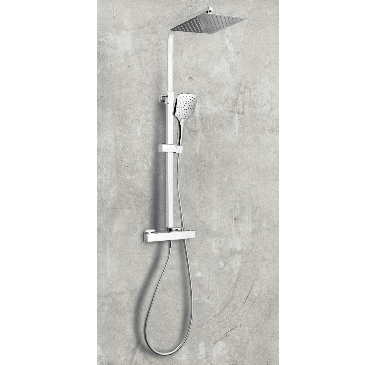 Heiler Thermostatic Square Cool Touch Rigid Riser Shower