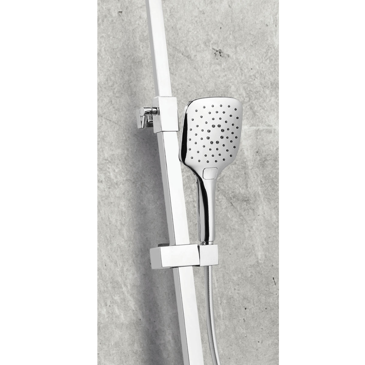 Heiler Thermostatic Square Cool Touch Rigid Riser Shower