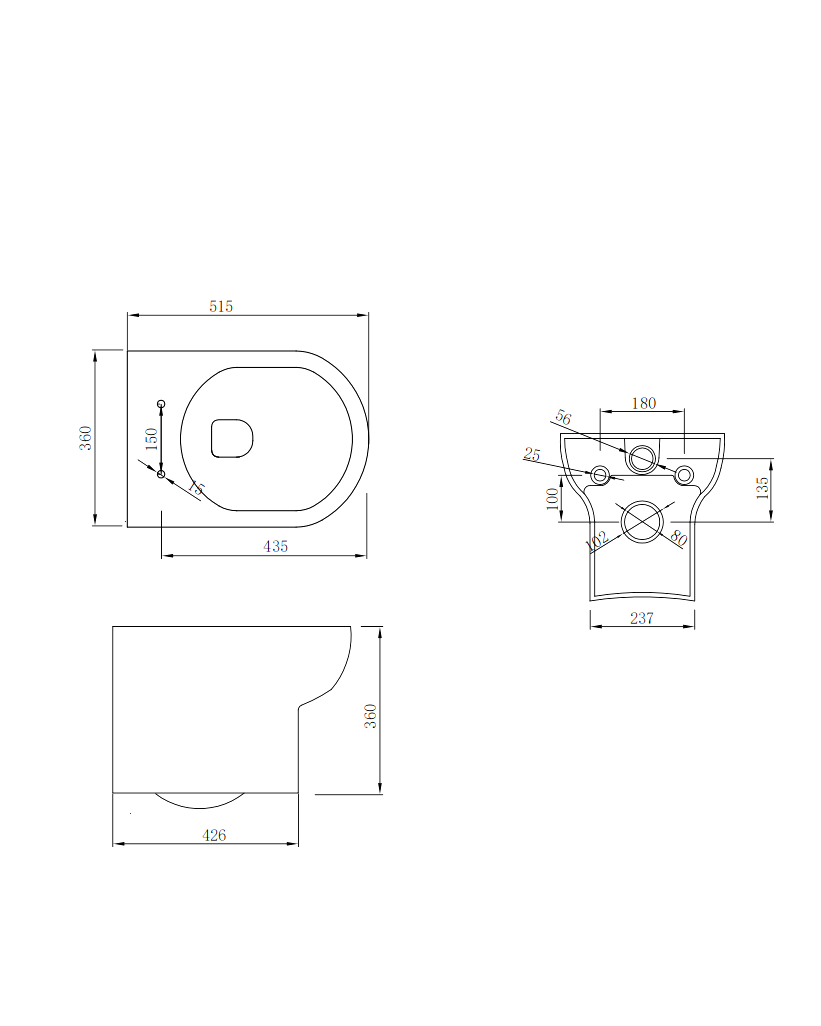 Spa Wall Hung Pan & D Shape Soft Close Seat