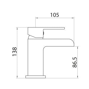Wintoria Monso Basin Mixer with Push Waste