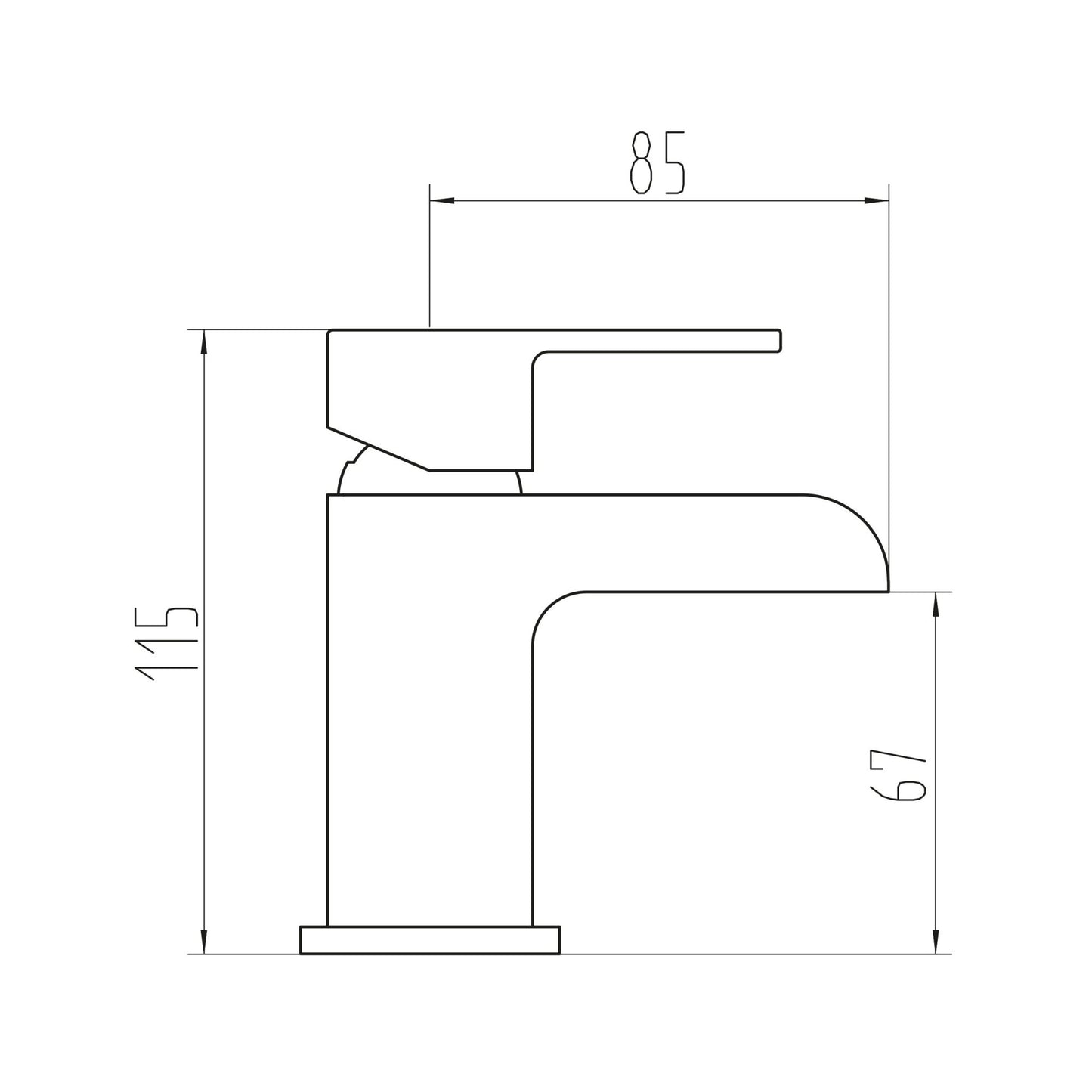Wintoria Mini Monso Basin Mixer with Push Waste