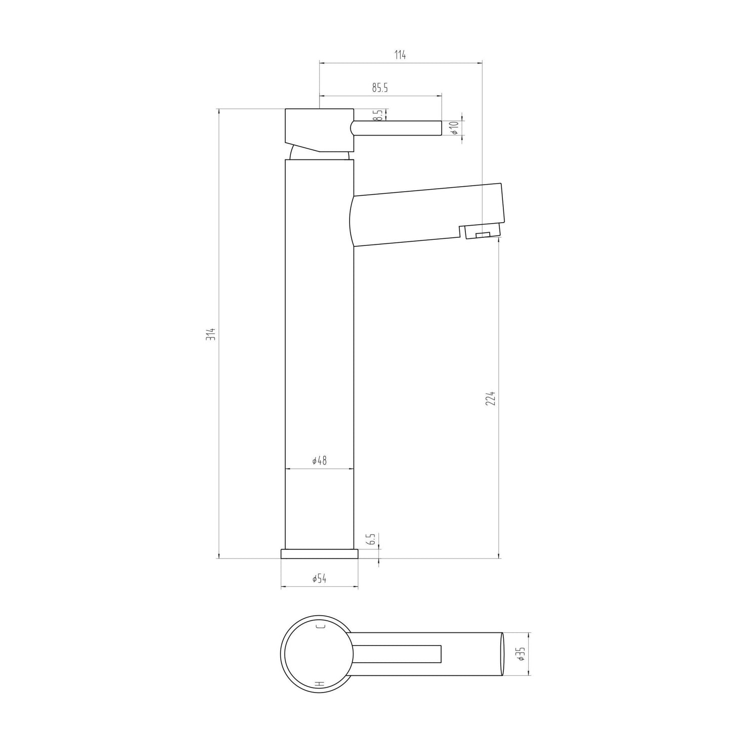 Dremier Tall Basin Mixer – No waste