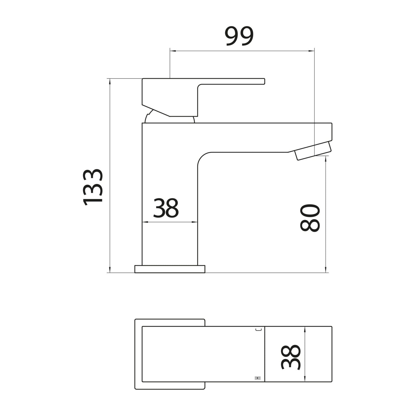 Lansa Mono Basin Mixer with Push Waste
