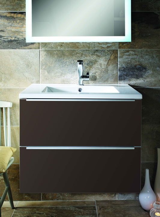 Della 750mm 2 Drawer Wall Hung Bathroom Unit And Basin