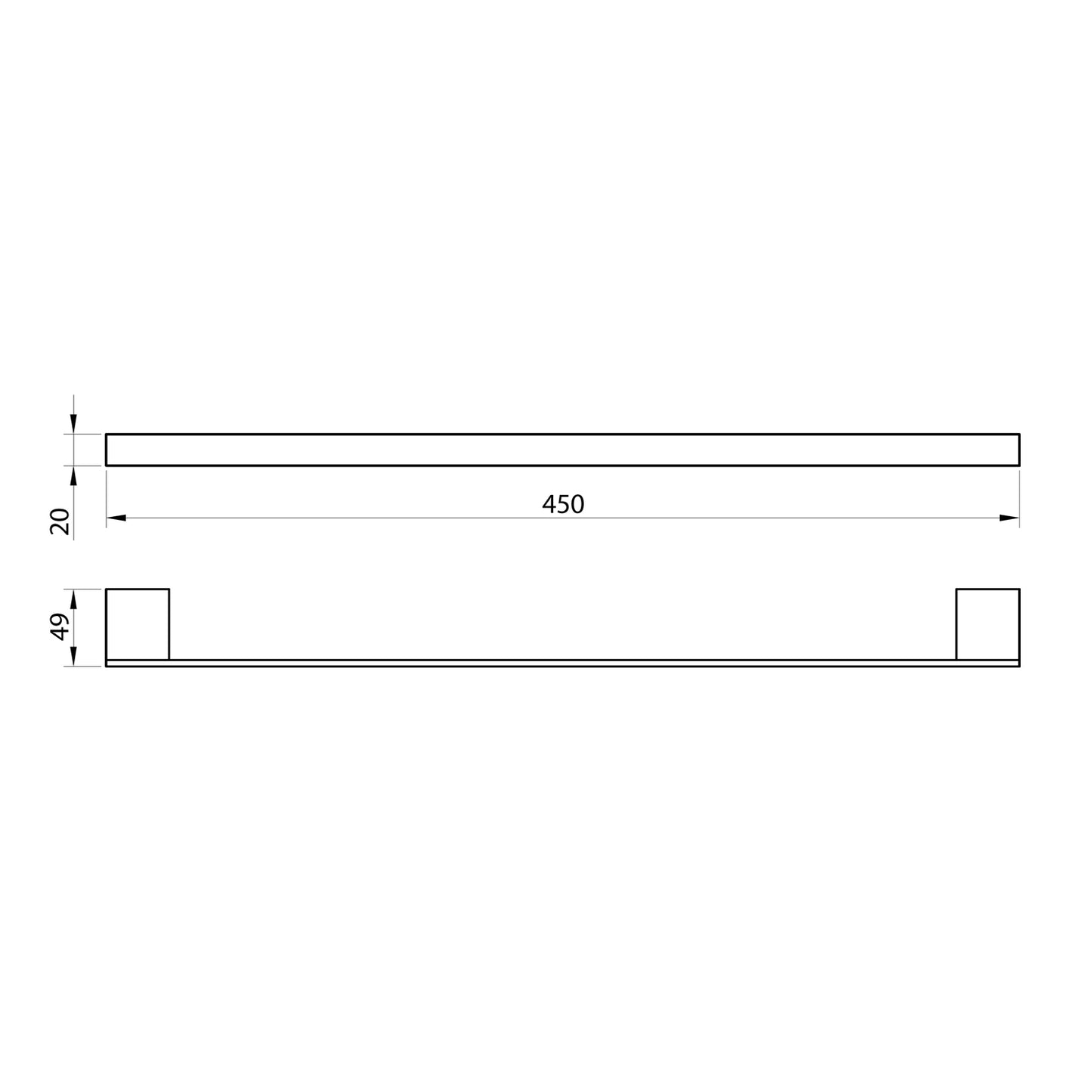 Arpha Towel Rail Bar 45cm