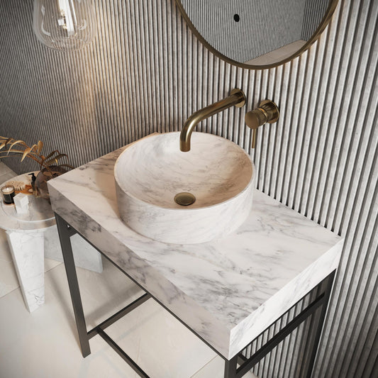 MENTO White - Marble Rectangle Basin
