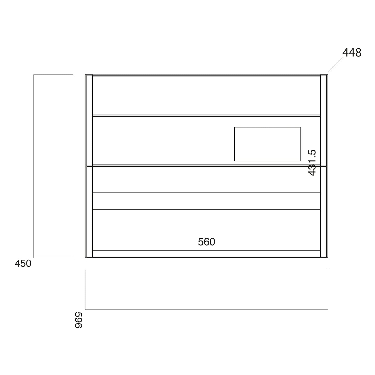 BELLA 600 Wall Cabinet Vanity Unit with Basin
