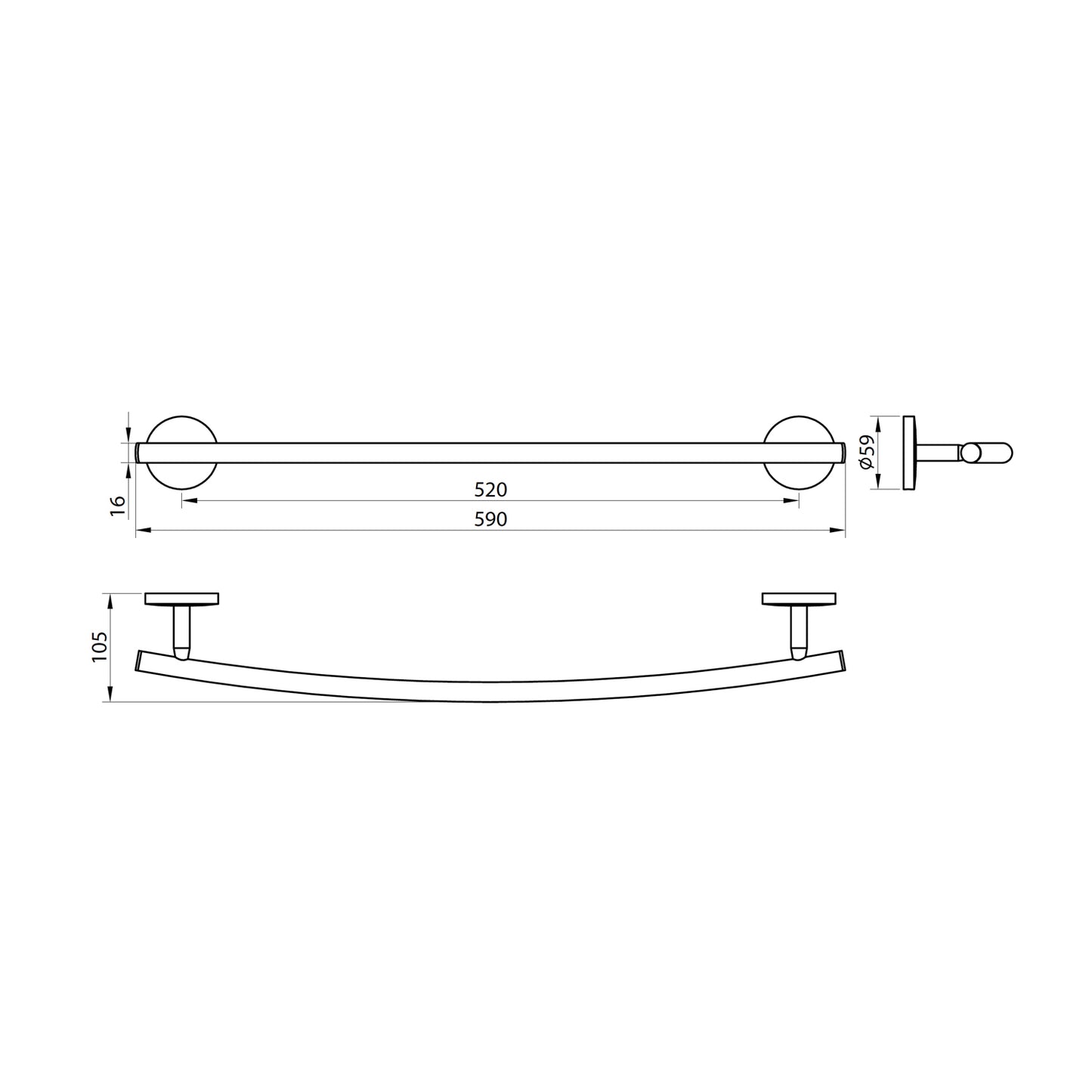 Meta Towel Bar 60cm