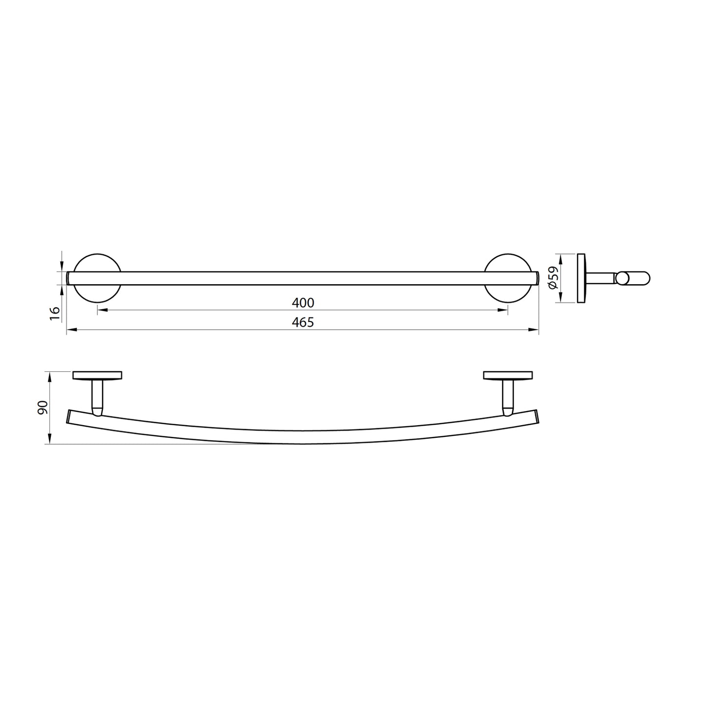 Meta Towel Bar 45cm