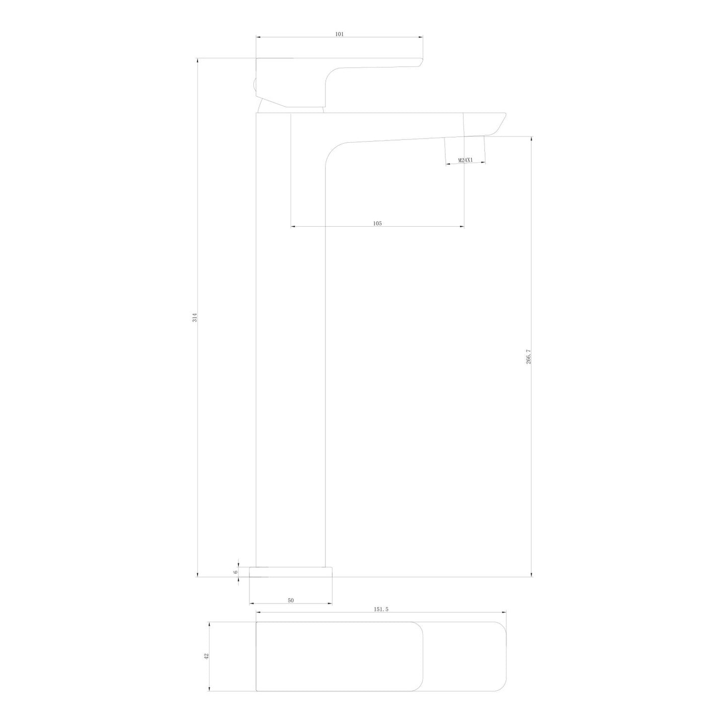 Newro Black Freestanding Bath Shower Mixer Black