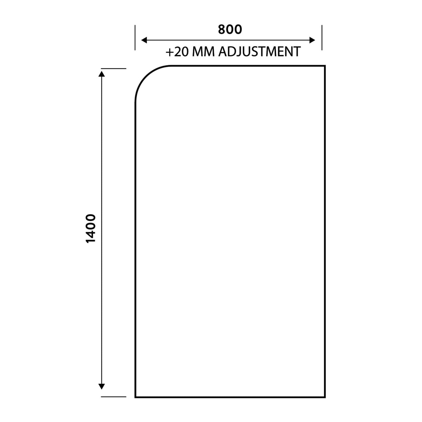 Black Profile Edge 6mm Thick Bath Screen