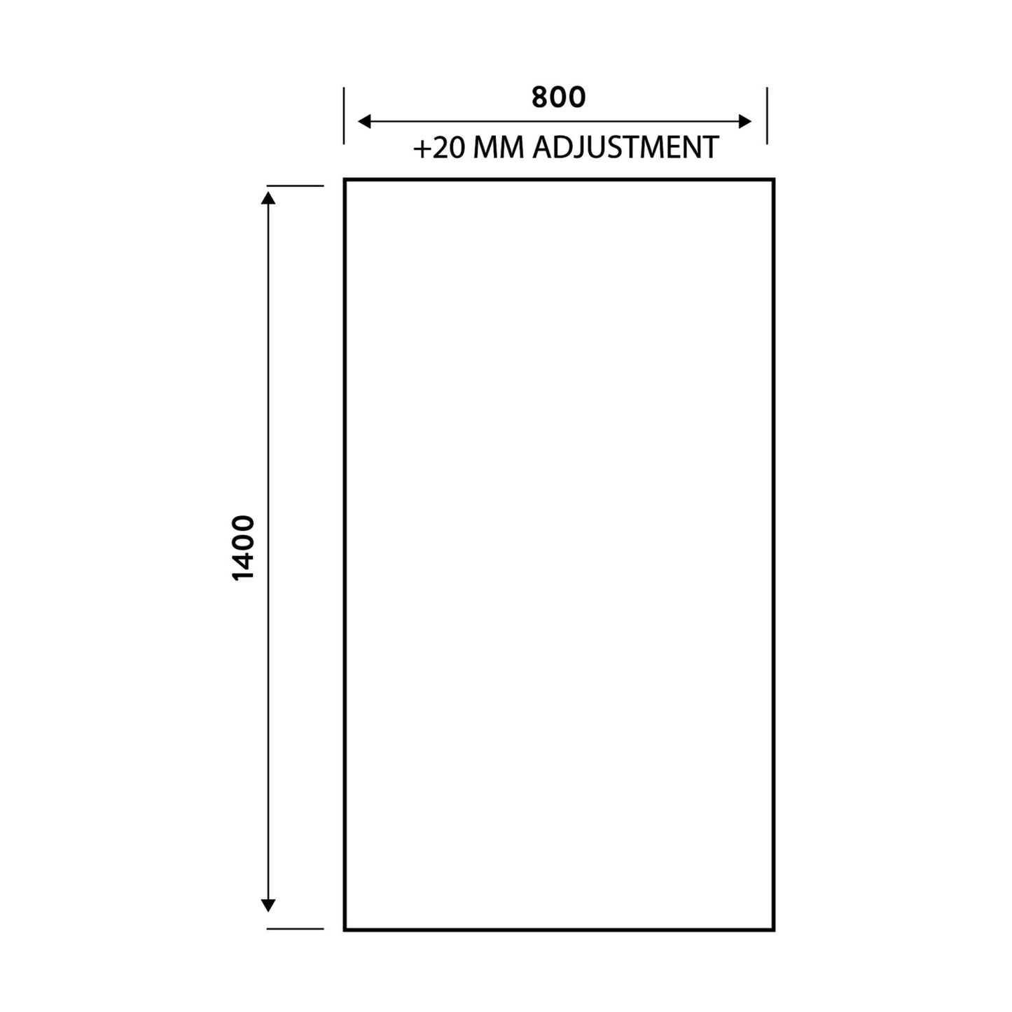 Black Profile Square Edge 6mm Thick Bath Screen