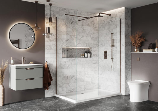 S8 Bathroom Wetrooms Shower Glass Panels Enclosures With Profile Pack