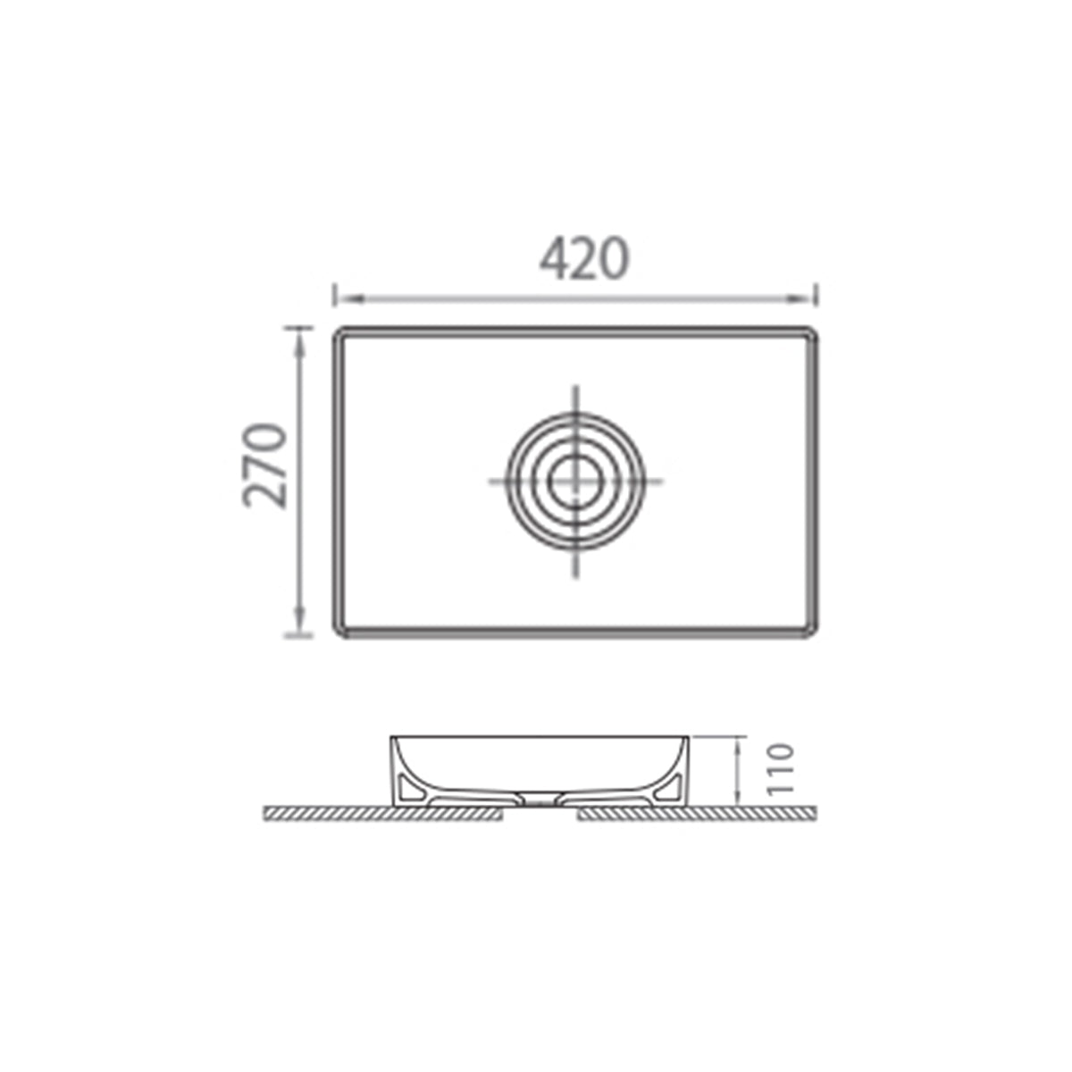 STAME 420mm Counter Top Basin