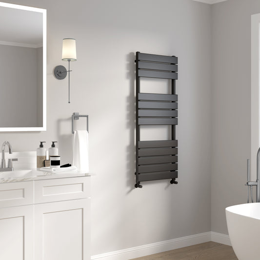 ISUMM™ SHAMRAGE STAPLER VERTICAL TOWEL RADIATOR RAILS BLACK