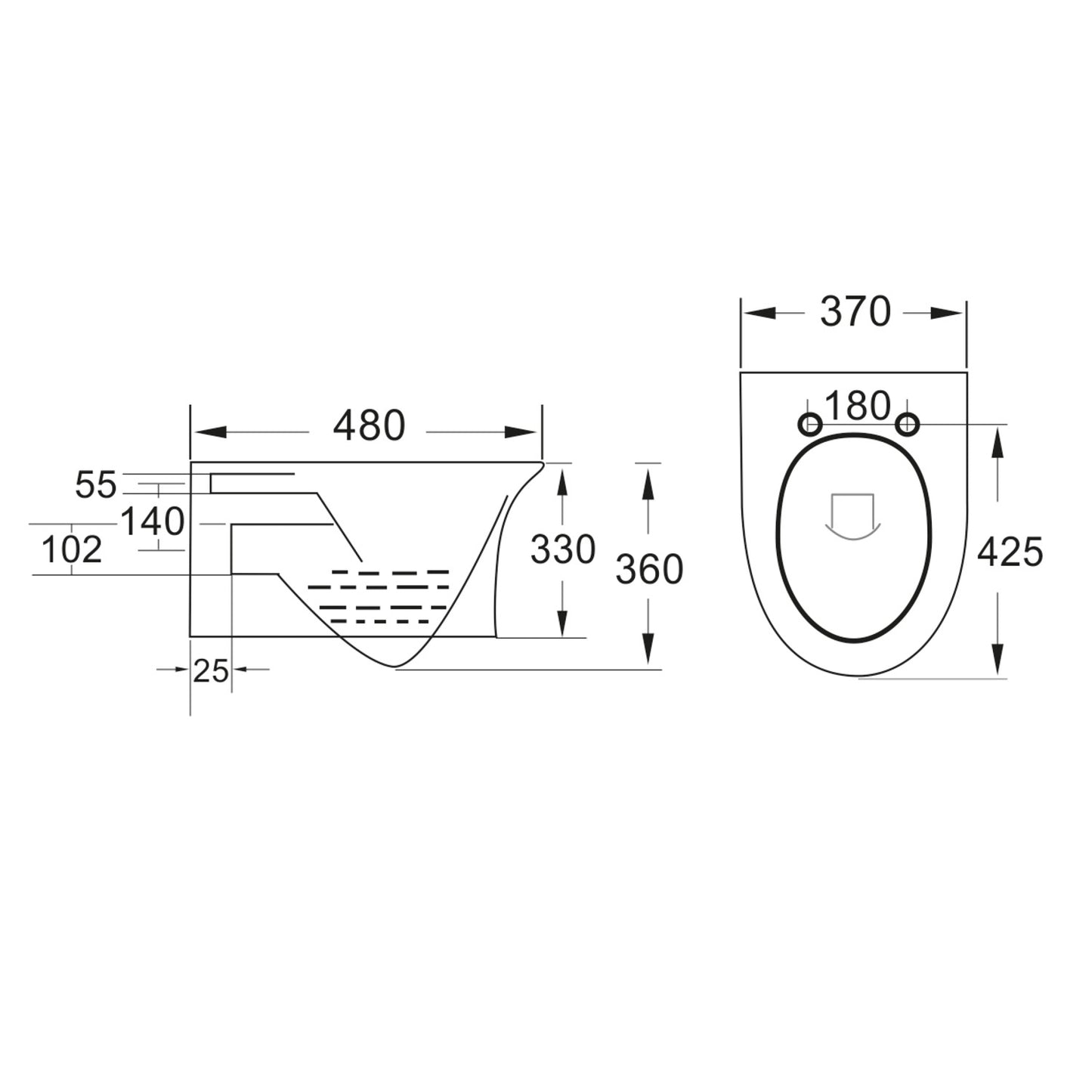Beia Rimless Wall Hung Toilet Pan & Slimline Soft Close Seat