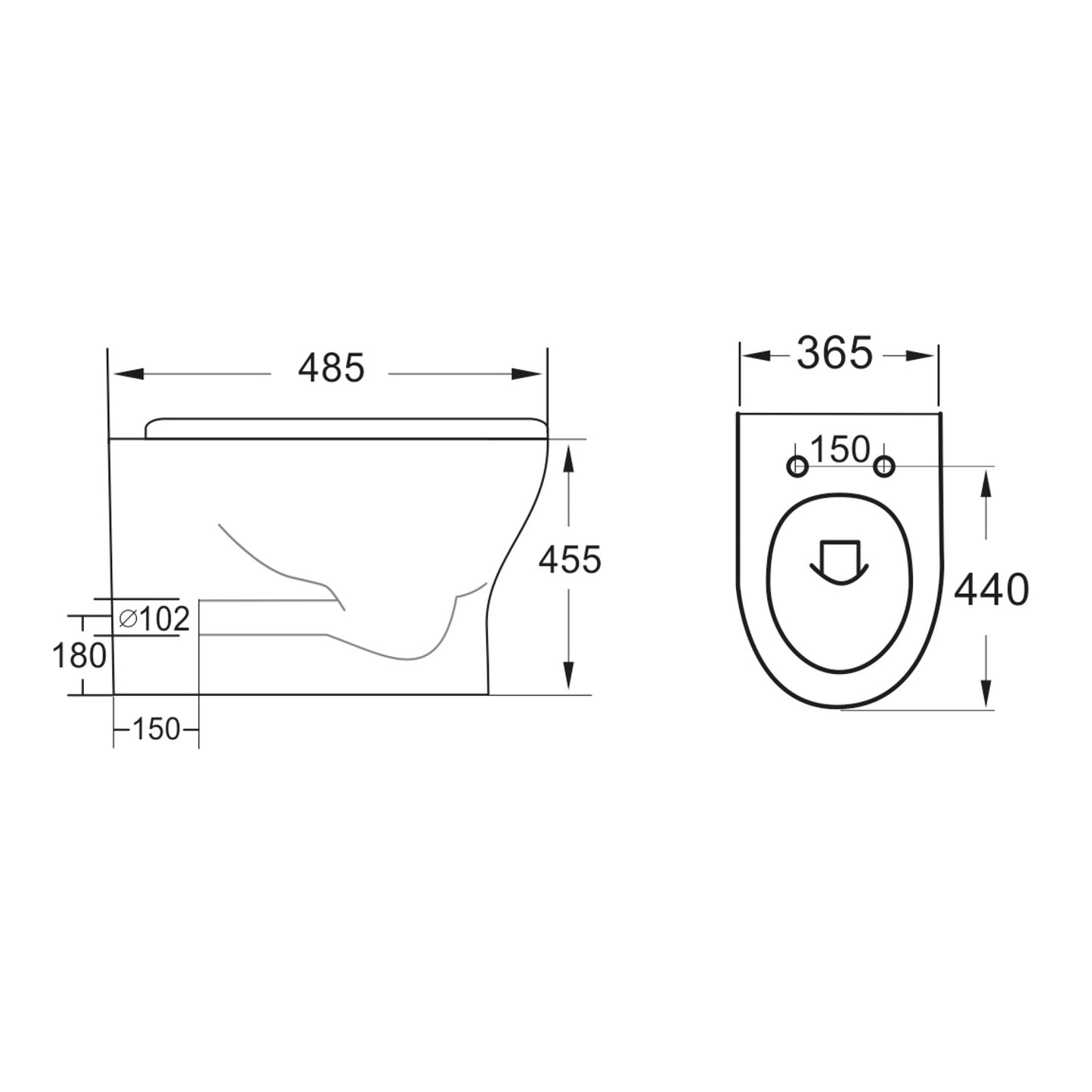 Beia Rimless Toilet Comfort Height Back to Wall Pan & Slimline Soft Close Seat