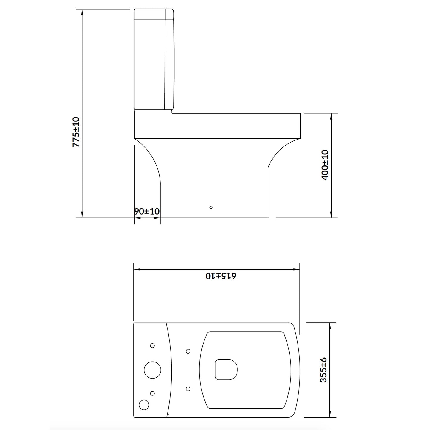 Denza Open Back Toilet Pan Including Cistern & Soft Close Slimline Seat