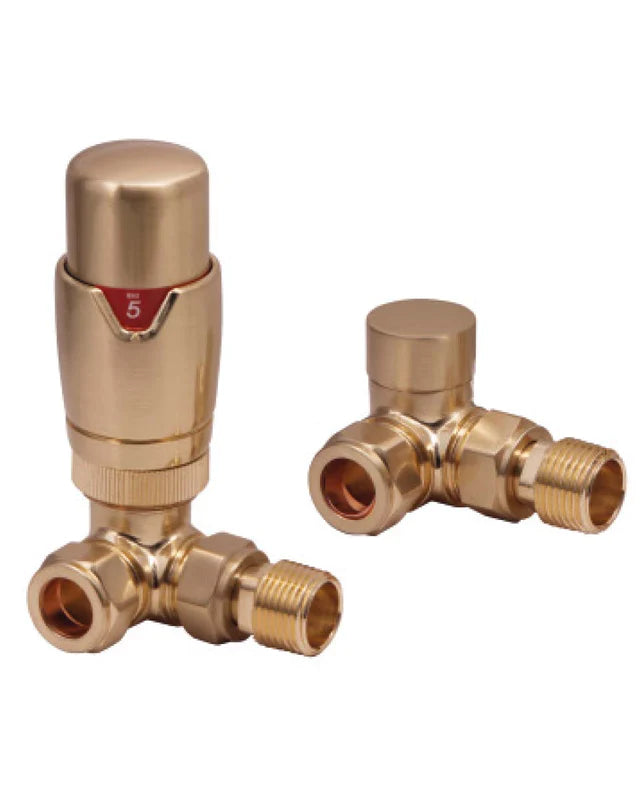 Designer Thermostatic TRV Corner Valves (Pair)